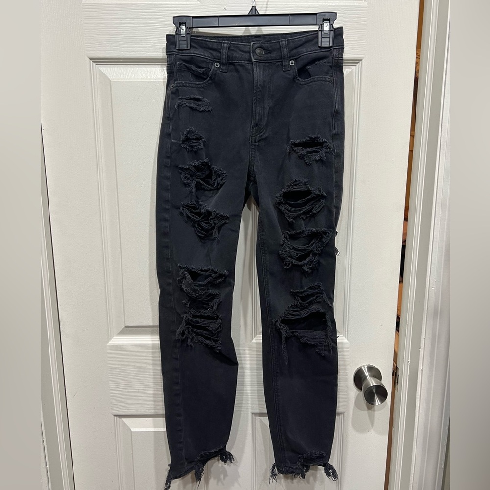 American Eagle Black Mom Jeans - Size 2